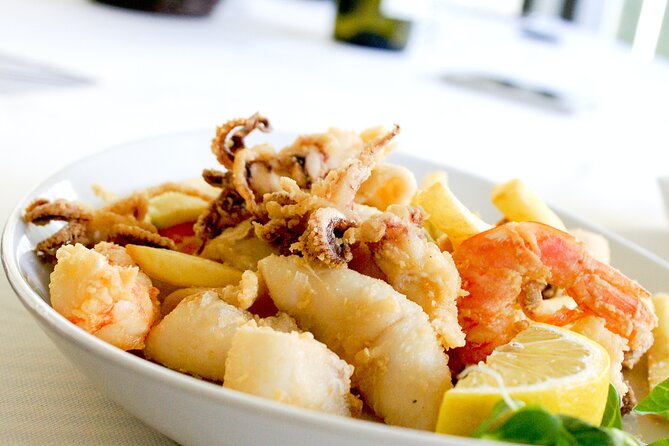 Homemade Pasta And Seafood Cooking Class with Dinner - Fried prawns and squid: frittura di gamberi e calamari