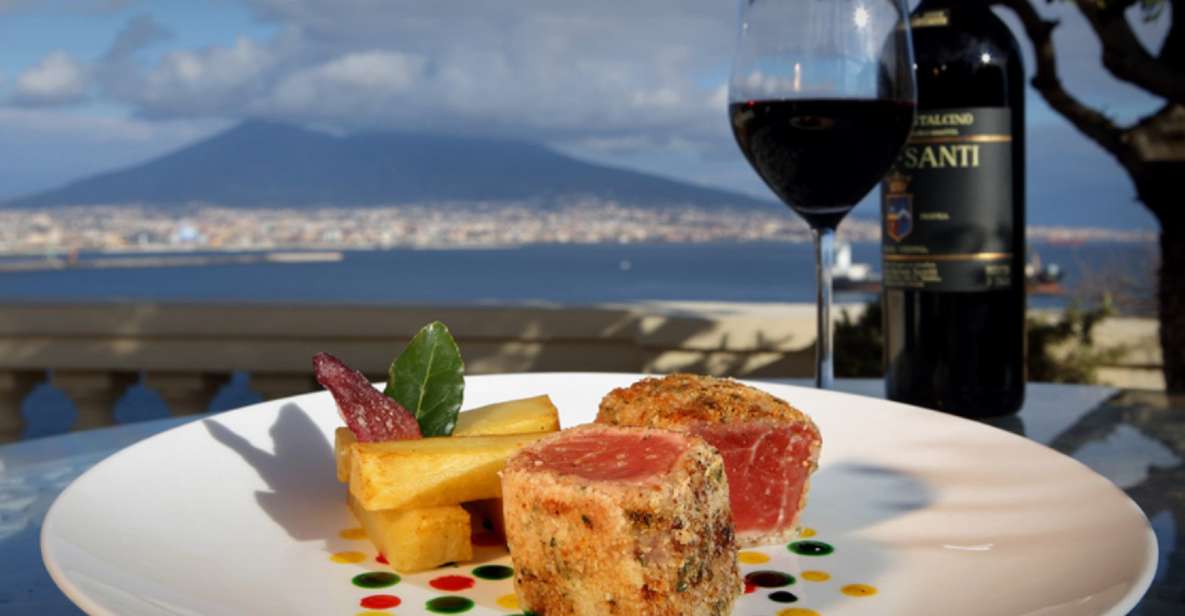 Naples: romantic dinner on the rooftop terrace - The Rooftop View Over the Gulf of Naples (Vesuvius, Coast, and Sunset Glow)