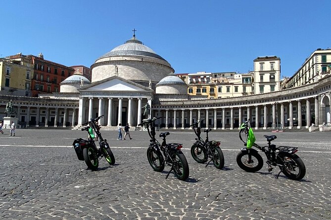 Naples tour by E-BIKE - Piazza del Plebiscito: photos, a break, and a guided listen
