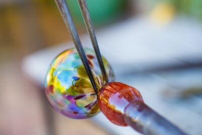 Ornament glassblowing class hosted by Glassblowing in the Garden - Conrad’s teaching style: hands-on, patient, and very step-by-step