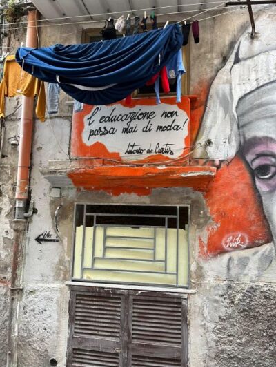 Street art tour of the Spanish Quarters & Maradona idol - Where the tour begins: Piazzetta Matilde Serao and heading upward